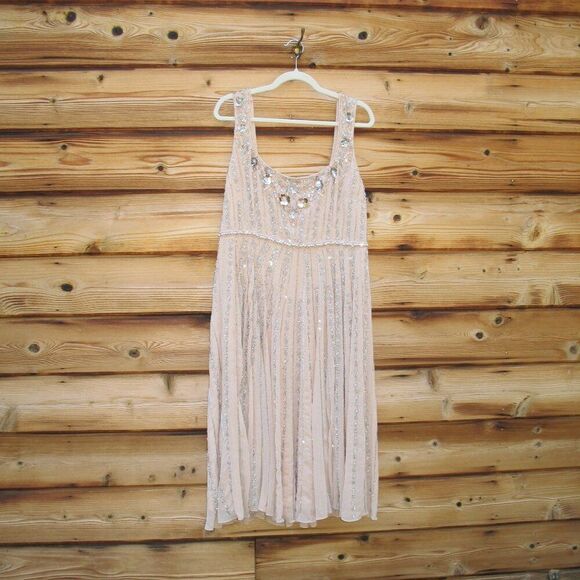 MAC DUGGAL 94155 Pink Sleeveless Scoop Neck Embellished Midi Dress - Picture 5 of 12